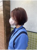 ショートボブ×ピンクブラウン