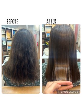 ヘアリゾート リノ(Hair resort Lino) 髪質改善縮毛矯正『髪にドラマを』ビフォーアフター