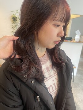 ワゴンヘアー(wagon hair) ブリーチ無しピンクカラー