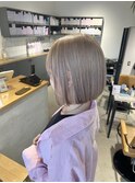 【ダブルカラー】ハイトーングレージュボブ