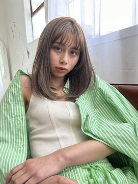 サロンドミルク 原宿(salon de MiLK) ハイライトミルクティーベージュロングレイヤーカット/原宿