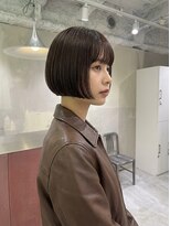 シール 梅田(CIRR) ハンサムショートタッセルボブパーマレイヤーボブハイライト