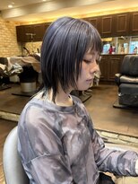 モナン(monan)&nbsp;ボブウルフショートレイヤーハッシュカットラベンダーグレージュ