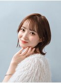 透け感シースルーバング×ナチュラル外ハネボブ