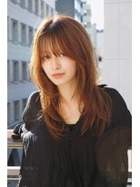 キユ(qiyu)&nbsp;トレンドセミロングレイヤー透明感ブラウン［広島/八丁堀］