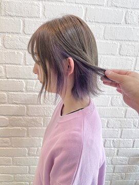 デイジー インデックスヘア 大島店(DAISY index hair) ブルーラベンダー/イヤリングカラーくびれヘア/ツートーンカラー