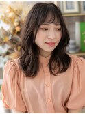 大人かわいいダークアッシュゆる巻きロングa川口20代30代40代