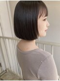 ぷつっとあごラインのミニボブ 切りっぱなし ワンレン