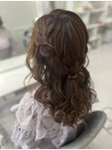 トップ編み込み下ろしスタイル