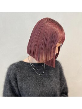 ジーナ  札幌大通(Zina) 美髪＊切りっぱなしボブ＊ピンクブラウン/髪質改善/Zina札幌大通