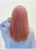 ミルクティーピンクベージュカラーくびれヘアグレージュカラー