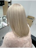 8161渋谷ブロンドホワイトアッシュ髪質改善ストレート韓国ヘア