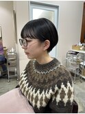 マッシュショート×透明感グレージュ