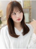 ピンクブラウン艶カラー小顔エアストレートc6北浦和20代30代40代