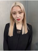 ハイトーンカラー ケアブリーチ ブロンドヘア ストレート 美髪