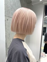 サンクプロジェクト(cinq PROJECT) ハイトーン切りっぱなしレイヤーボブミルクティーピンクベージュ