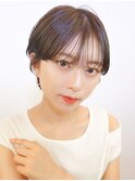 シースルーバング×丸みショート