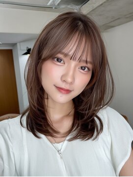 レリーアンテ 大阪梅田(Rely ante) 髪質改善艶髪韓国風エギョモリ、ベージュ