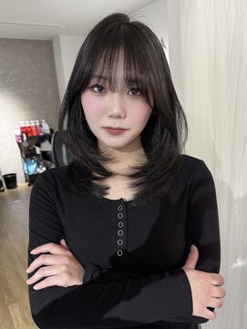 エトワ 中央店(etoi) 大分ミディアムボブレイヤーかるめ韓国レイヤーくびれスタイル