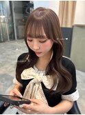 韓国ヘアロングレイヤーカット前髪カット