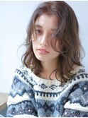 ラフ×ニュアンス×クリームグレージュ◎セミディ