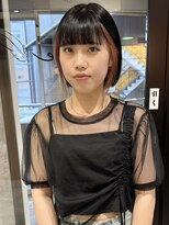 ラミエバイメルト 下北沢(lamie by melt)&nbsp;村上/インナーカラーサーモンピンクケアブリーチミニボブ前髪