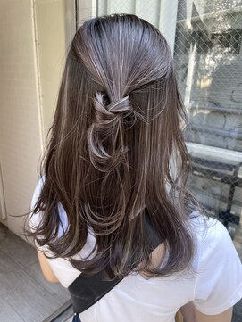 ヘアカロン 熊本本店(Hair CALON) 大人ハイライトダブルカラーケアブリーチインナーカラーベージュ