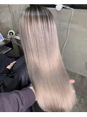 切りっぱなしボブ エアリーロング 美髪 ピンクブラウン