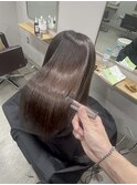 髪質改善縮毛矯正ストレートヘア/マロンベージュ暗めカラー