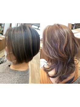 ハイライトとのブレンドで美しく、ナチュラルに＊艶のある上品な"明るい白髪染め"ならお任せ♪ハイライト