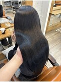 髪質改善縮毛矯正/暗髪/地毛風カラー/ブルーブラック/艶髪/美髪