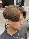 熊本メンズカラー センターパート ブラウン MEN'S HAIR