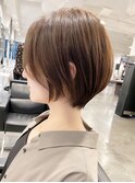 青山髪質改善カラーハンサムショートウルフアッシュグレー30代