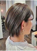 ブリーチなしカラーニュアンスショートハイライト大人可愛い