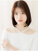 ナチュラルブラウン艶感ストレートワンカールボブZ浦和30代40代