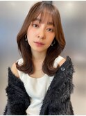 大人かわいい くびれミディアム 顔まわりカット【肥田亜沙美】