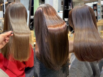 アワー(OUr-)の写真/【髪質改善&縮毛矯正で憧れのサラツヤ髪☆】シルクのような滑らかな指通り◎柔らかな質感にうっとり気分.*