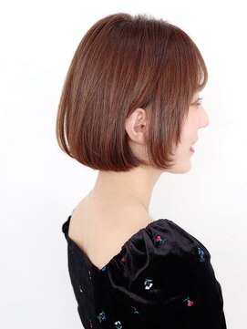 リノア 西梅田 福島(Linoa) 梅田/髪質改善/アプリコットオレンジ×切りっぱなしマチルダボブ