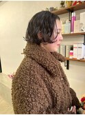 ミルクティーブロンド/ダークブルー/デジタルパーマ/横浜