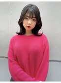 NEW STYLE 黒髪ミディアムスタイル　ブルーブラックカラー