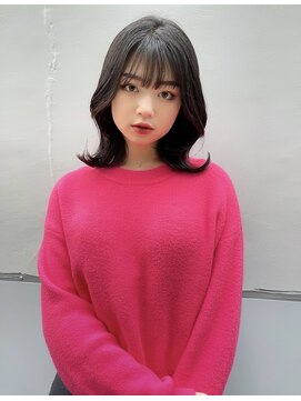 ロンド マーレ 天神大名店(Lond mare) NEW STYLE 黒髪ミディアムスタイル ブルーブラックカラー