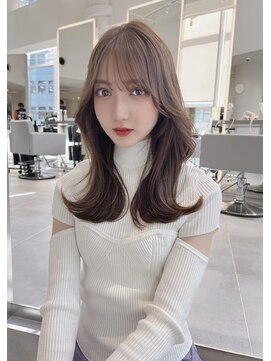 ミンクス 銀座店(MINX) 韓国風くびれヘア 大人ガーリーなチョコレートカラー