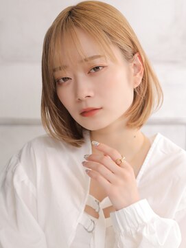 無垢(muku) 大人可愛い小顔美髪ツヤ髪ナチュラルボブ薄めバングA3