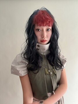 ノラ シンディ(NORA CYNDY) バングカラー/レッド/ネイビーブルー/ハイトーン/ケアブリーチ