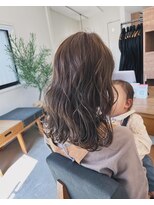 トランク ヘアー デザイン(tranq hair design) 大人可愛いブリーチなしセミロングミルクティーベージュ