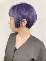 モリオフロムロンドン 原宿本店(morio from London) 【morio原宿】ショートボブ　パープル　デザインカラー