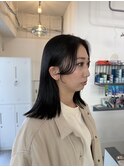 韓国バングミディアム切りっぱなしボブ結べるボブレイヤー