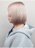 =ハイトーン姫カット前下がりボブ耳かけボブミニボブ30代40代