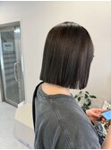 切りっぱなしボブ/透明感ダークブラウン