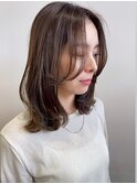 ミディアムレイヤー/顔まわりカット/髪質改善